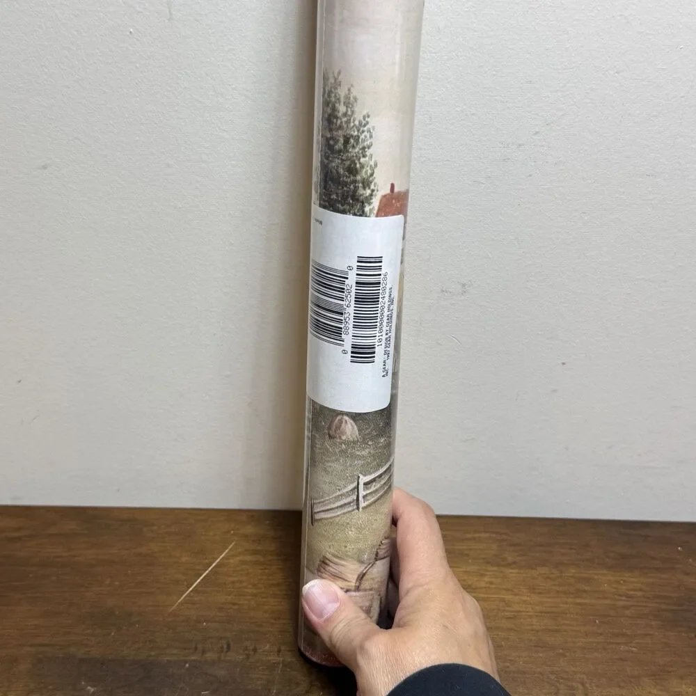 Vintage Wallpaper Boarder Primative Country Village Wide 14” NOS Prepasted 5yd